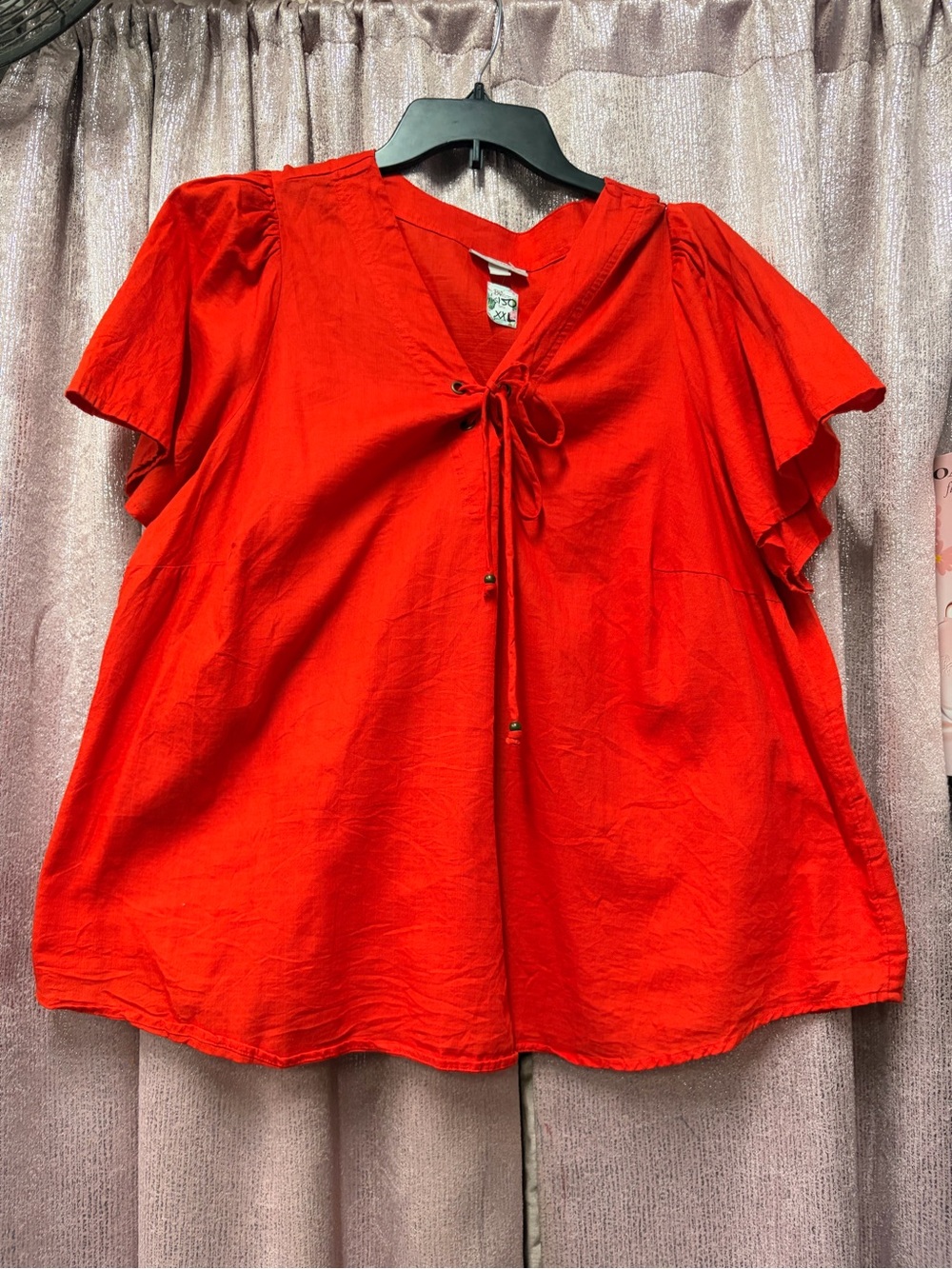 Knox Rose Bright Red V-Neck Tie-Front Blouse